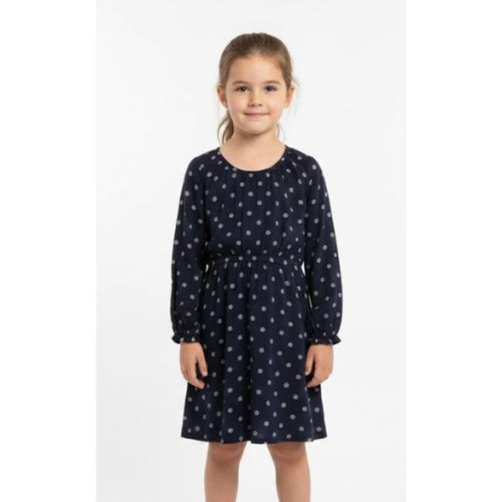 Joe Fresh Dark blue flower dress long sleeve elastic waist flower…